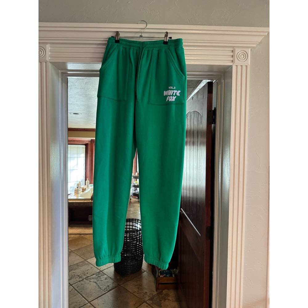 White Fox Boutique Vol 3 Green Sweatpants Joggers Pockets Womens Small